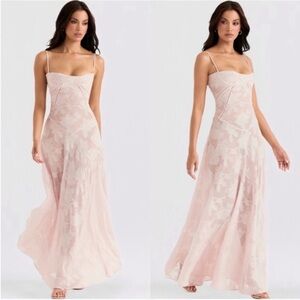 fitted lace wedding dress Poplin Corset Maxi Dress-Wine M main image 1
